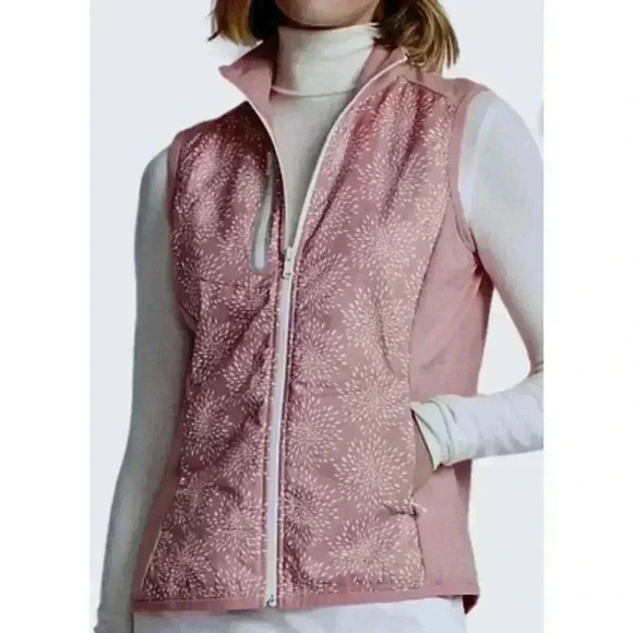 RLX Golf Ralph Lauren Women's Pink White Sleeveless Full-Zip Vest NWT $178 S - Picture 4 of 11